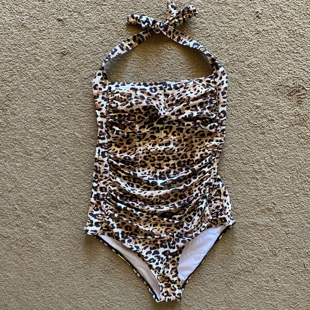 Leopard Print Tummy-Control One Piece Suit